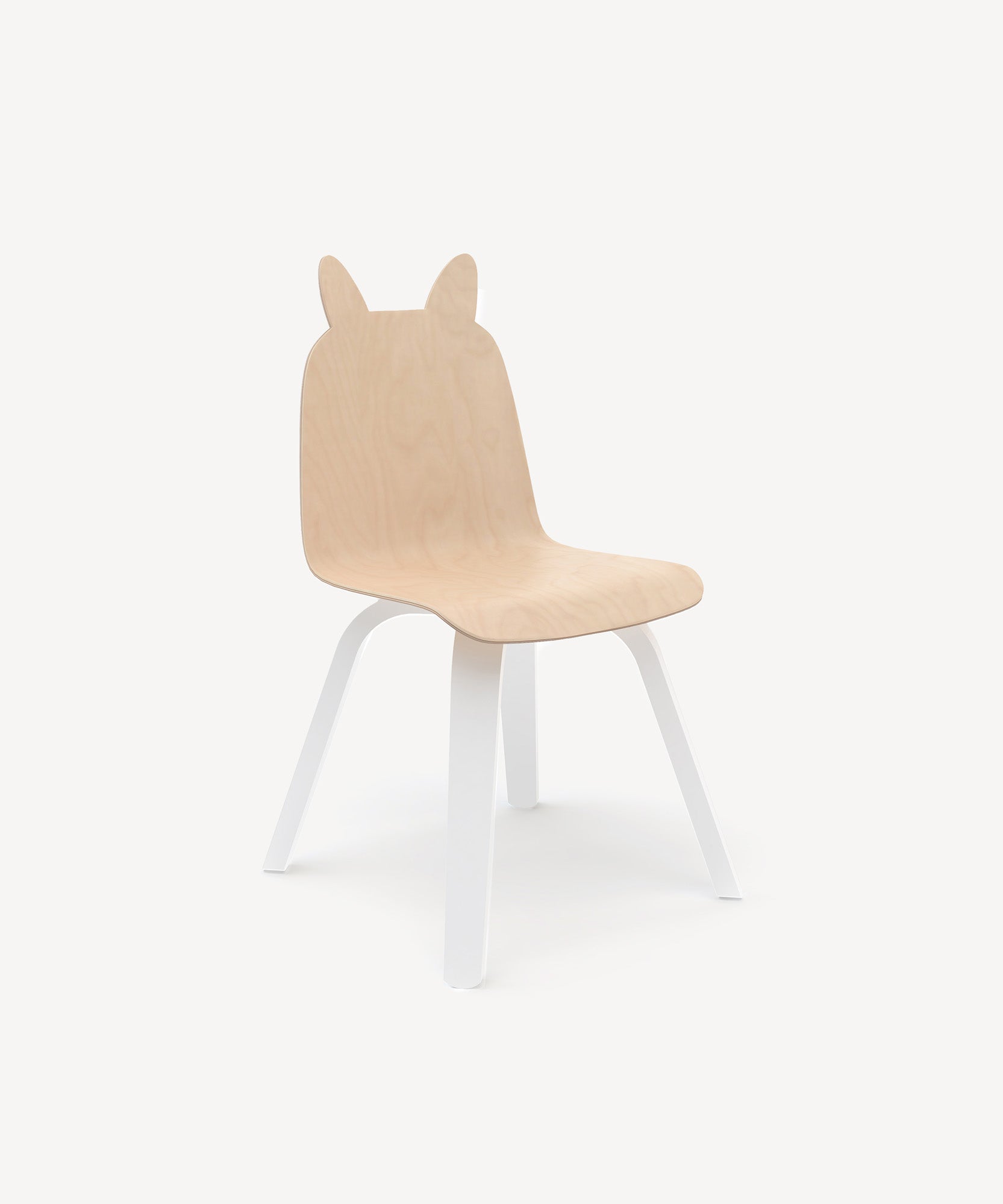 Bunny Play Chair (Set of 2) features a bunny ear-shaped backrest and white legs against a plain background.